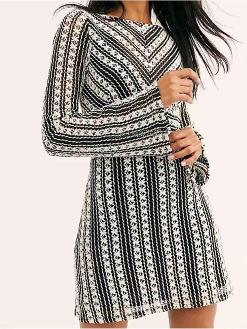 Free People Chiara Crochet Open Back Dress
